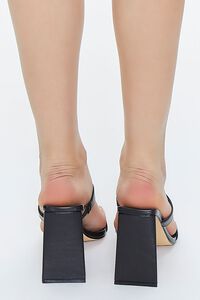 BLACK Faux Leather Open-Toe Heels, image 3