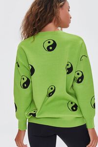 LIME/BLACK Yin Yang Print Oversized Sweater, image 3