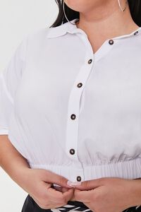 WHITE Plus Size Cropped Shirt, image 5