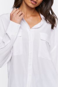 WHITE High-Low Buttoned Shirt, image 5