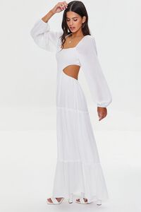 WHITE Cutout Maxi Peasant Dress, image 2