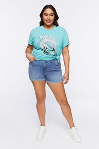 TEAL/MULTI Plus Size Happy Face Graphic Tee, image 4