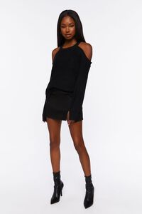 BLACK Twill Mid-Rise Mini Skirt, image 5