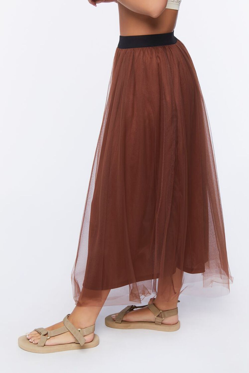 High-Rise Mesh Midi Skirt, image 3