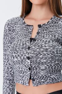 BLACK/WHITE Marled Cardigan Sweater, image 6