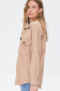 TAN Faux Shearling Button-Front Shacket, image 2