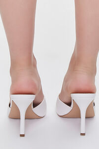WHITE Faux Leather Stiletto High Heels, image 3