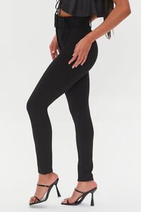 BLACK Belted High-Rise Skinny Pants, image 3