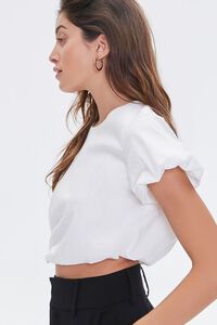 WHITE Puff-Sleeve Crop Top, image 2
