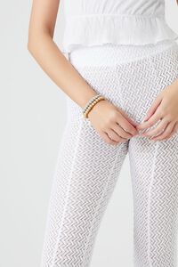 WHITE Crochet Flare Pants, image 5