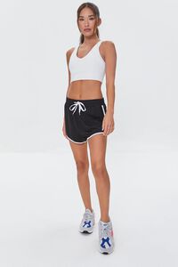 BLACK Active Stripe Ringer Shorts, image 5