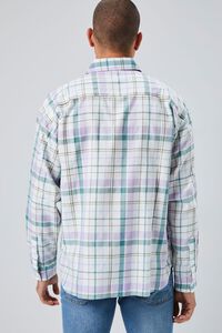 WHITE/MULTI Plaid Linen-Blend Shirt, image 3