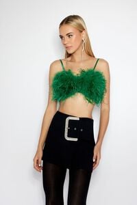 EMERALD Feather Cropped Cami, image 2