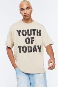TAUPE/BLACK Youth of Today Graphic Tee, image 1