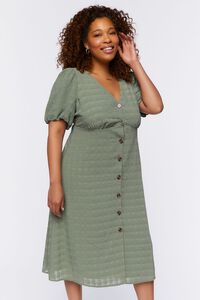 TEA Plus Size Seersucker Midi Dress, image 4