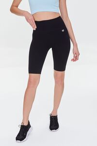 BLACK Active Seamless High-Rise 9-inch Biker Shorts, image 2