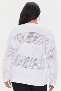 CREAM Plus Size Open-Knit Cardigan Sweater, image 3