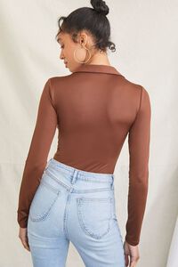 CHOCOLATE Split-Neck Long-Sleeve Bodysuit, image 3