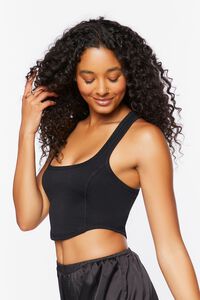 BLACK French Terry Lounge Tank Top, image 2