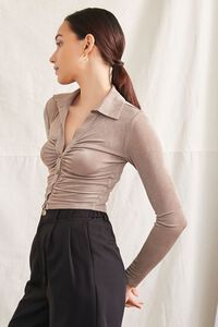 OLIVE Ruched Cropped Shirt, image 2