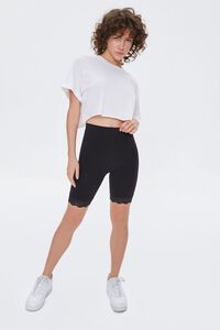 BLACK Lace-Trim Biker Shorts, image 5