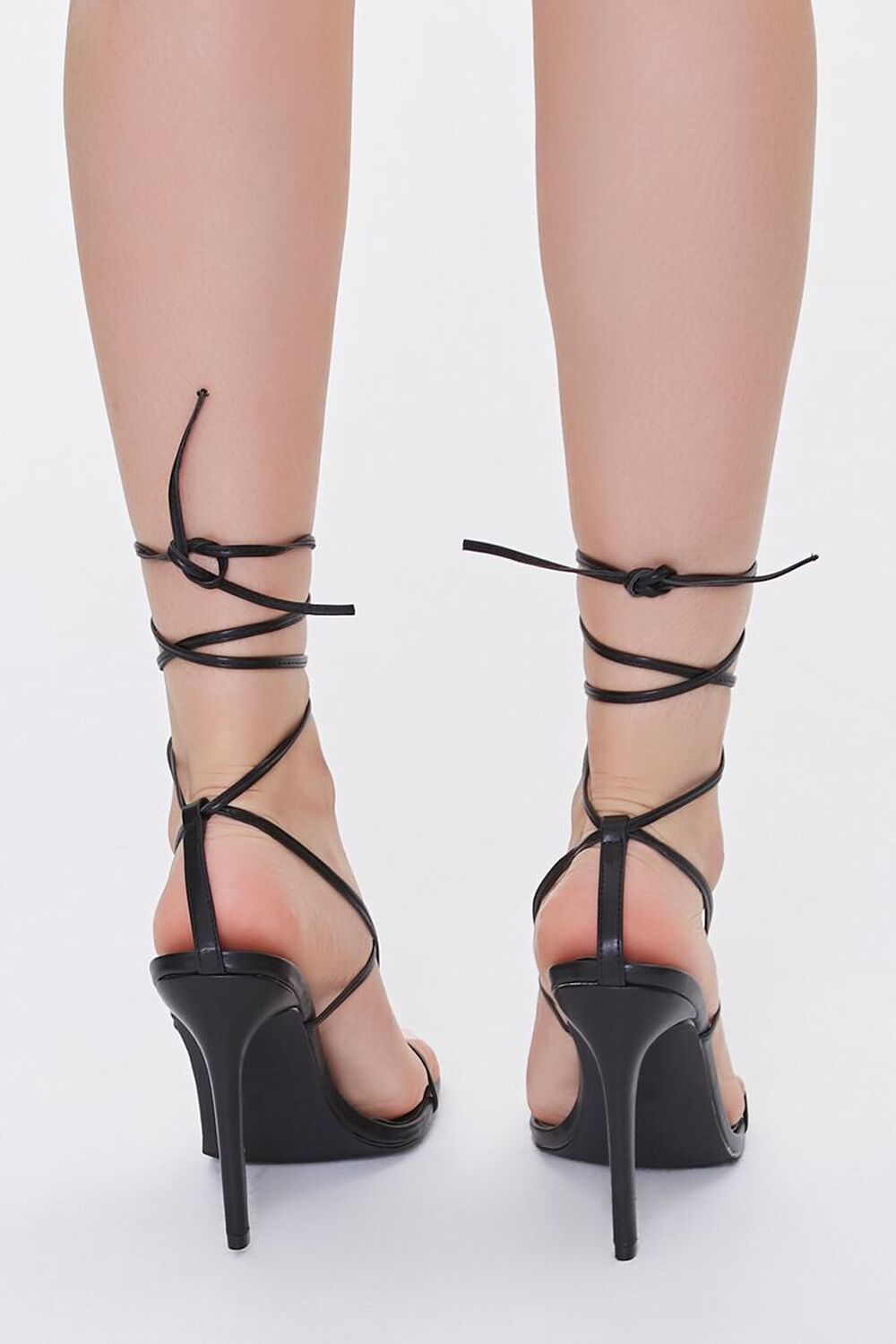 BLACK Strappy Toe-Thong Stiletto Heels, image 3