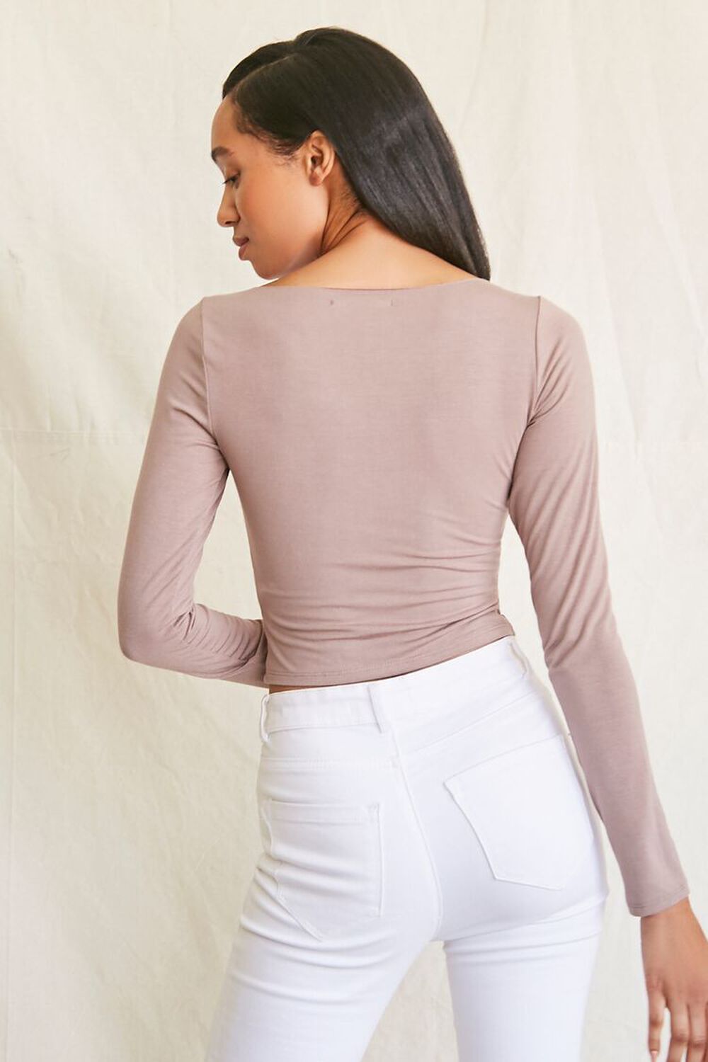 TAUPE Asymmetrical Buttoned Top, image 3