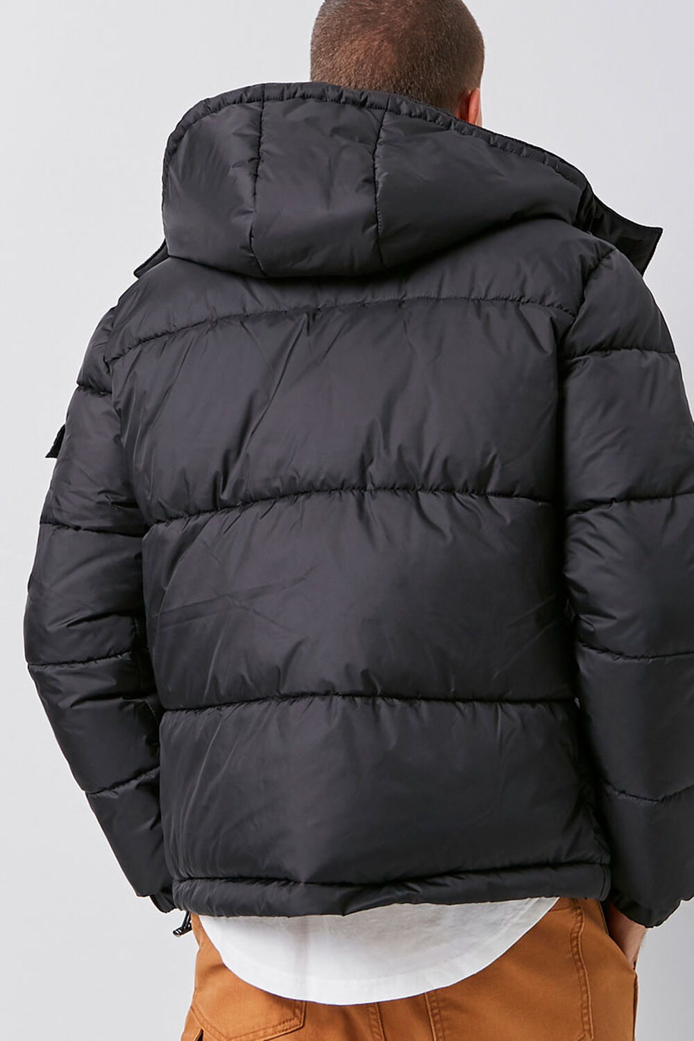 BLACK Hooded Puffer Jacket, image 3