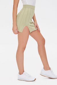LIGHT GREEN Wide-Ribbed Mini Skirt, image 3