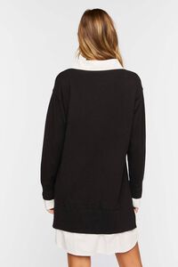 BLACK/WHITE Combo Sweater Shirt Dress, image 3