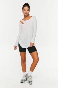 WHITE Active Cutout Long-Sleeve Top, image 4