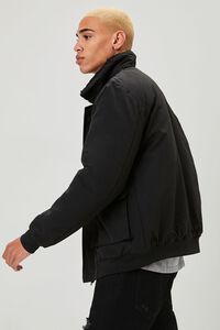 BLACK/CREAM Twill Faux-Shearling Collar Jacket, image 3