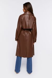 WALNUT Belted Faux Leather Duster Jacket, image 3