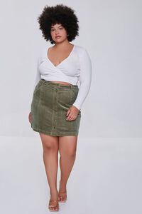 OLIVE Plus Size Buttoned Corduroy Skirt, image 5