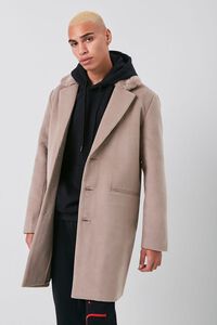 DEEP TAUPE Longline Button-Front Coat, image 1