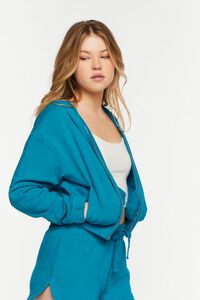 BLUE French Terry Zip-Up Hoodie, image 2
