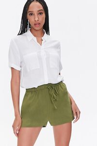 OLIVE Drawstring Relaxed-Fit Shorts, image 1