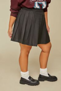 BLACK Plus Size Pleated Mini Skirt, image 3