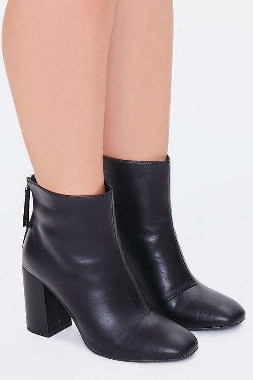 BLACK Faux Leather Booties (Wide), image 2