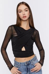 BLACK Mesh Combo Crossover Top, image 6