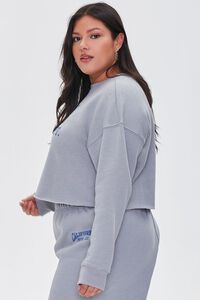 HEATHER GREY/BLUE Plus Size Property of California Pullover, image 2