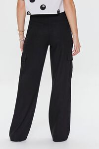 BLACK Linen-Blend Cargo Pants, image 4