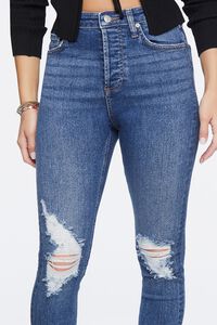 DARK DENIM Distressed High-Rise Skinny Jeans, image 4