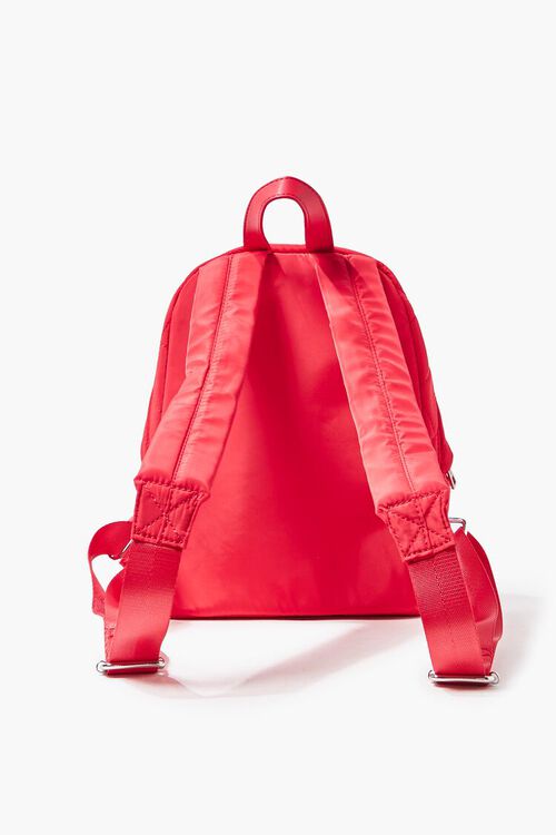 RED Quilted Zip-Up Backpack, image 3