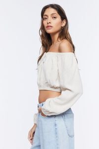 TAUPE Off-the-Shoulder Crop Top, image 2