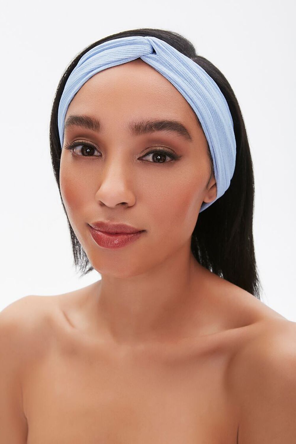 BLUE Crinkled Twisted Headwrap, image 1