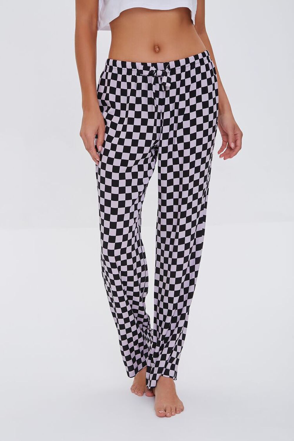 BLACK/GREY VIOLET Checkered Pajama Pants, image 3