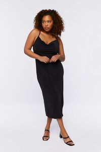 BLACK Plus Size Cowl Neck Midi Dress, image 4