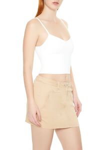 WHITE Sweater-Knit Cropped Cami, image 2