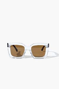 CLEAR/BROWN Square Frame Sunglasses, image 1
